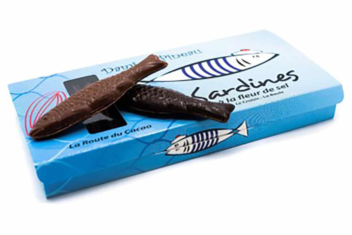 coffret de chocolat forme sardine chocolaterie artisanale le croisic la baule damien pineau